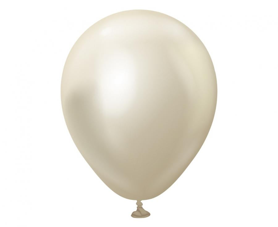 Baloni Kalisan 5" – 13 cm, mirror bijelo-zlatni, 100kom/paket