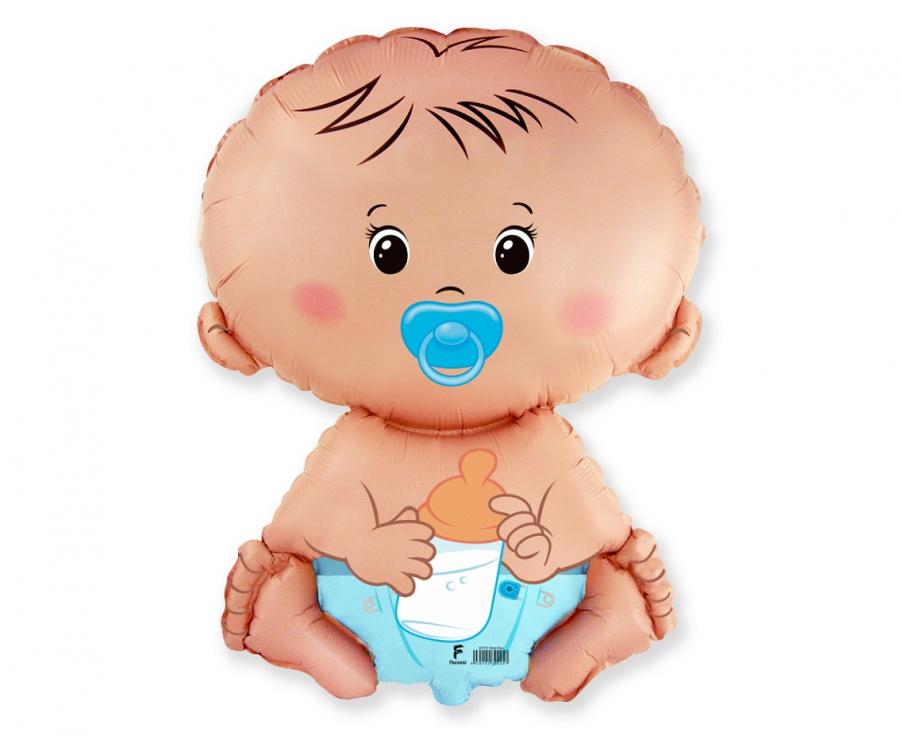 Folijski balon 14" - 36cm FX - Bobas Dječak, nepakiran