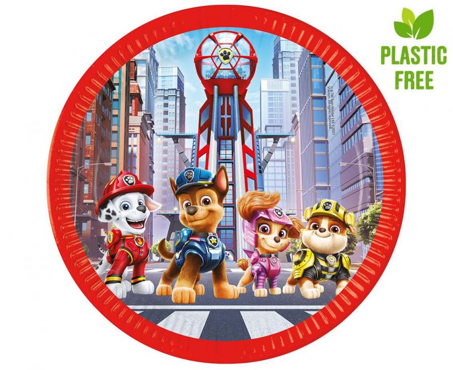 Tanjuri papirnati paw patrol: the movie (nickelodeon) next generation, 23cm, 8 kom. (plastic-free)