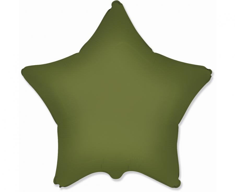 Folijski balon 18" - 46cm FX - Zvijezda (mat Olive Green)