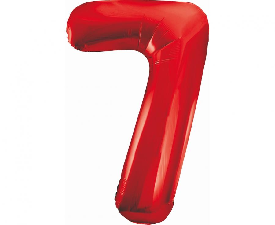 Folijski balon B&C brojka 7, crvena, 85 cm