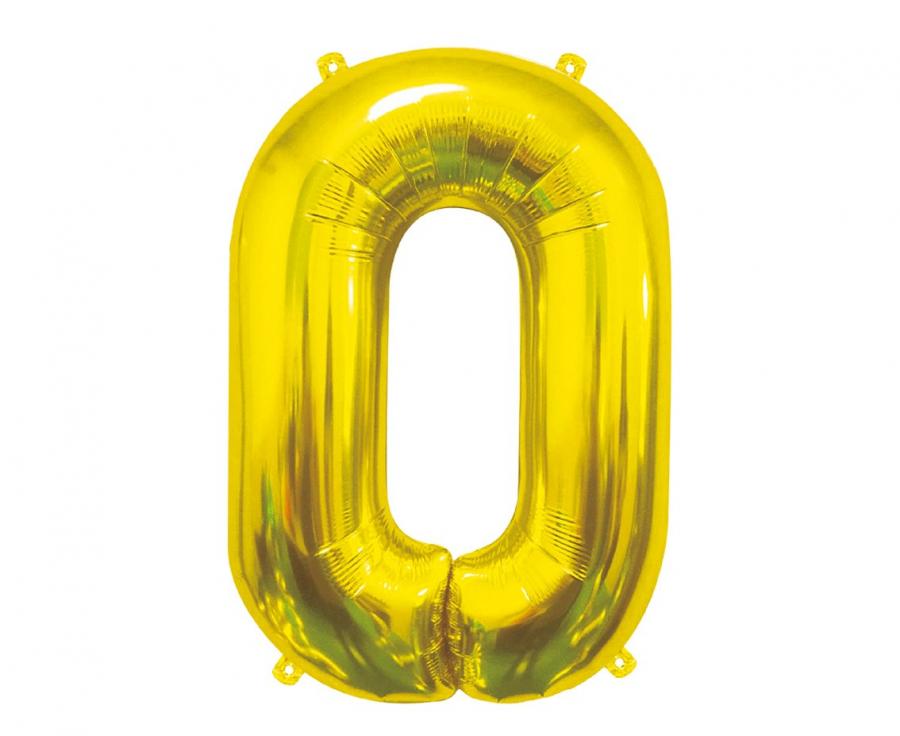 Folijski balon B&C brojka 0, zlatna, 85 cm AA