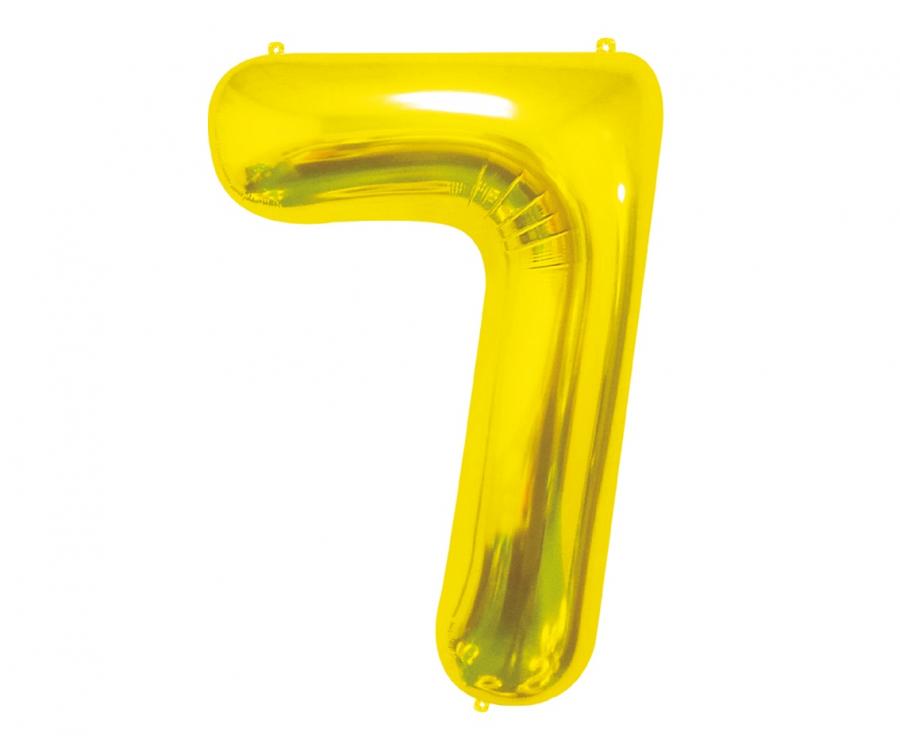 Folijski balon B&C brojka 7, zlatna, 85 cm AA