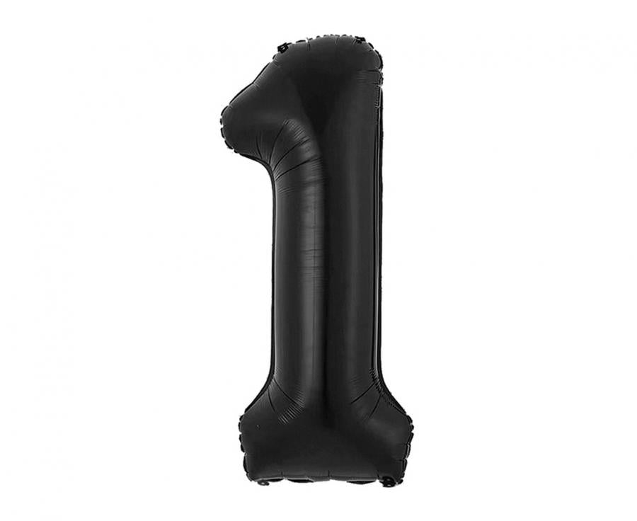 Folijski balon B&C, brojka 1, mat crna, 85 cm