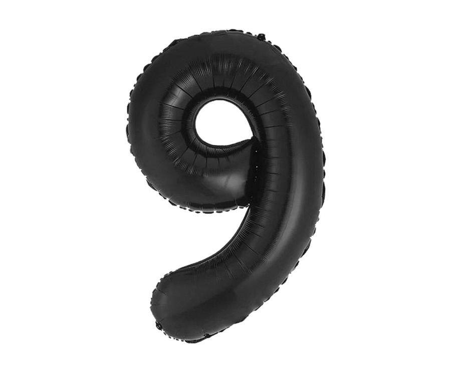 Folijski balon B&C, brojka 9, mat crna, 85 cm