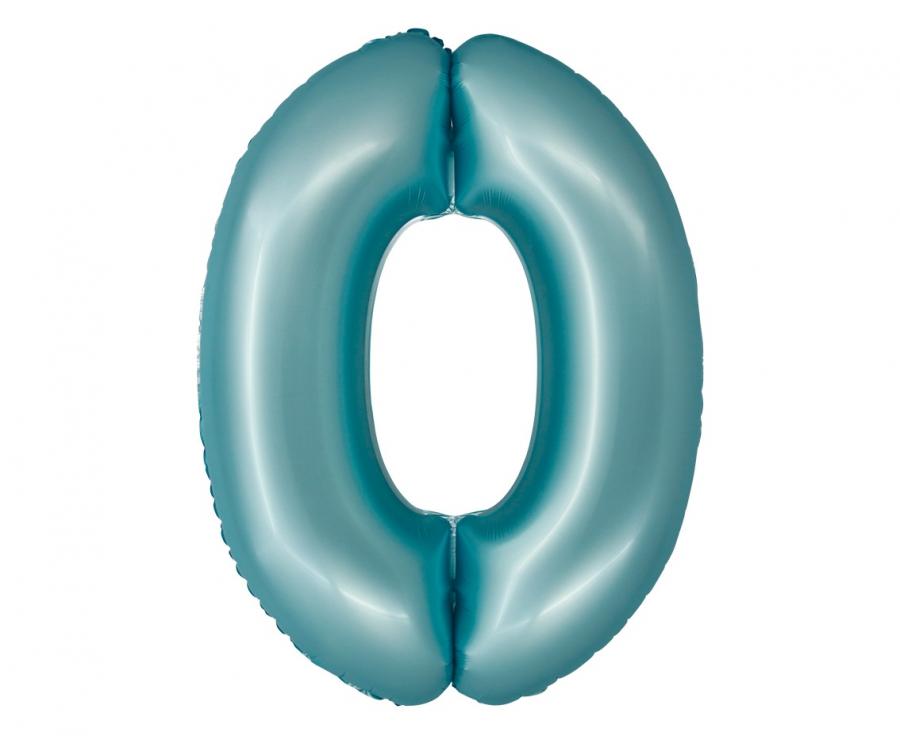 Folijski balon Smart, brojka 0, j. plava mat, 76 cm KK