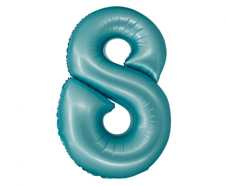 Folijski balon Smart, brojka 8, j. plava mat, 76 cm KK