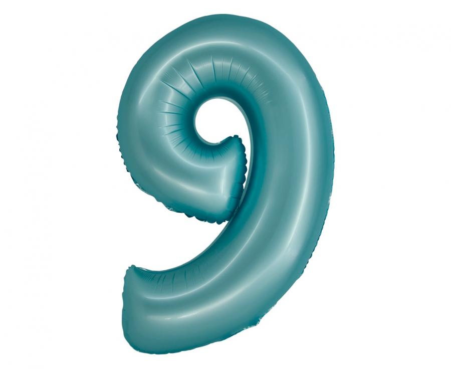Folijski balon Smart, brojka 9, j. plava mat, 76 cm KK