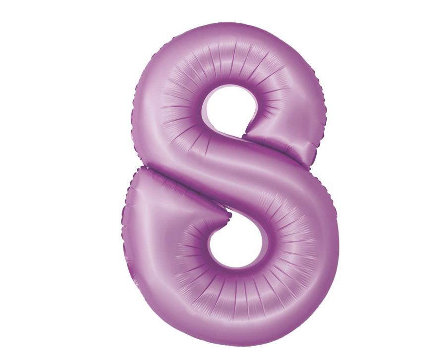 Balon folijski smart, broj 8, lavanda mat, 76 cm kk