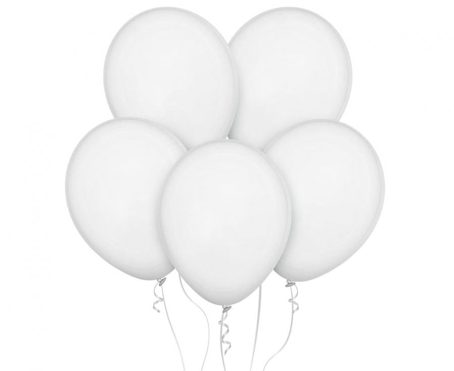 Baloni Decomex 18" - 46cm, pastel White, 25 kom/paket.