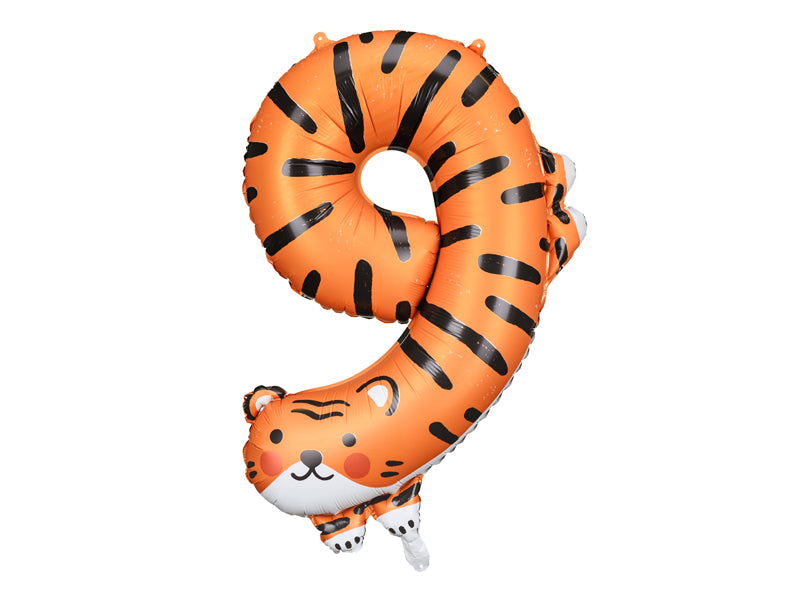 Folijski balon broj 9 tigar 64x87 cm