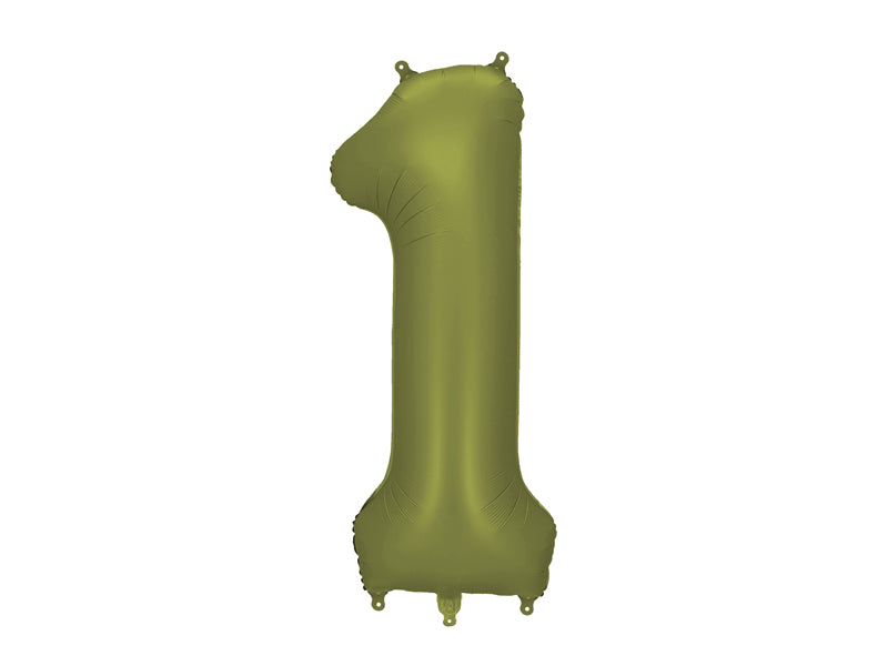 Folijski balon broj 1 86 cm maslinasti olive