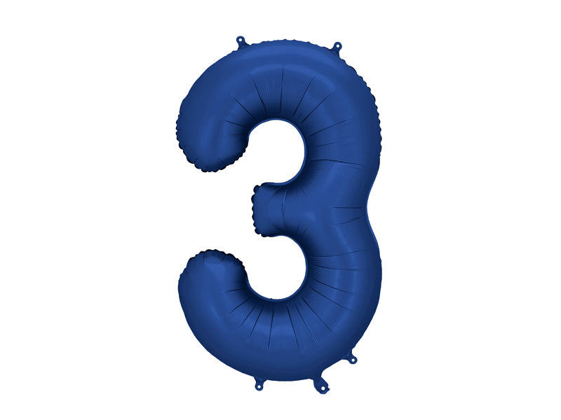Folijski balon broj 3 86 cm tamno plavi navy