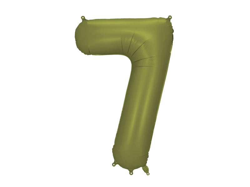 Folijski balon broj 7 86 cm maslinasti olive