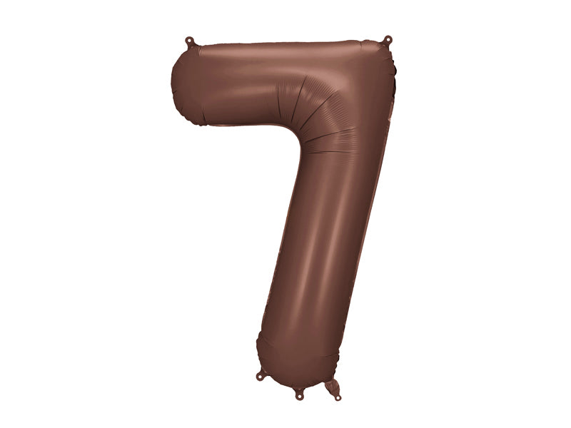 Folijski balon broj 7 86 cm mocha