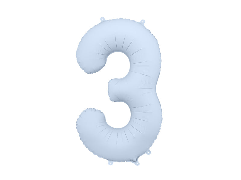 Folijski balon broj 3 86 cm misty blue