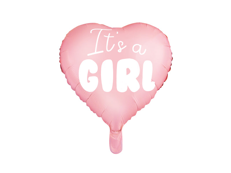 Folijski balon Srce – It's a girl, 45 cm, svijetloružičasti