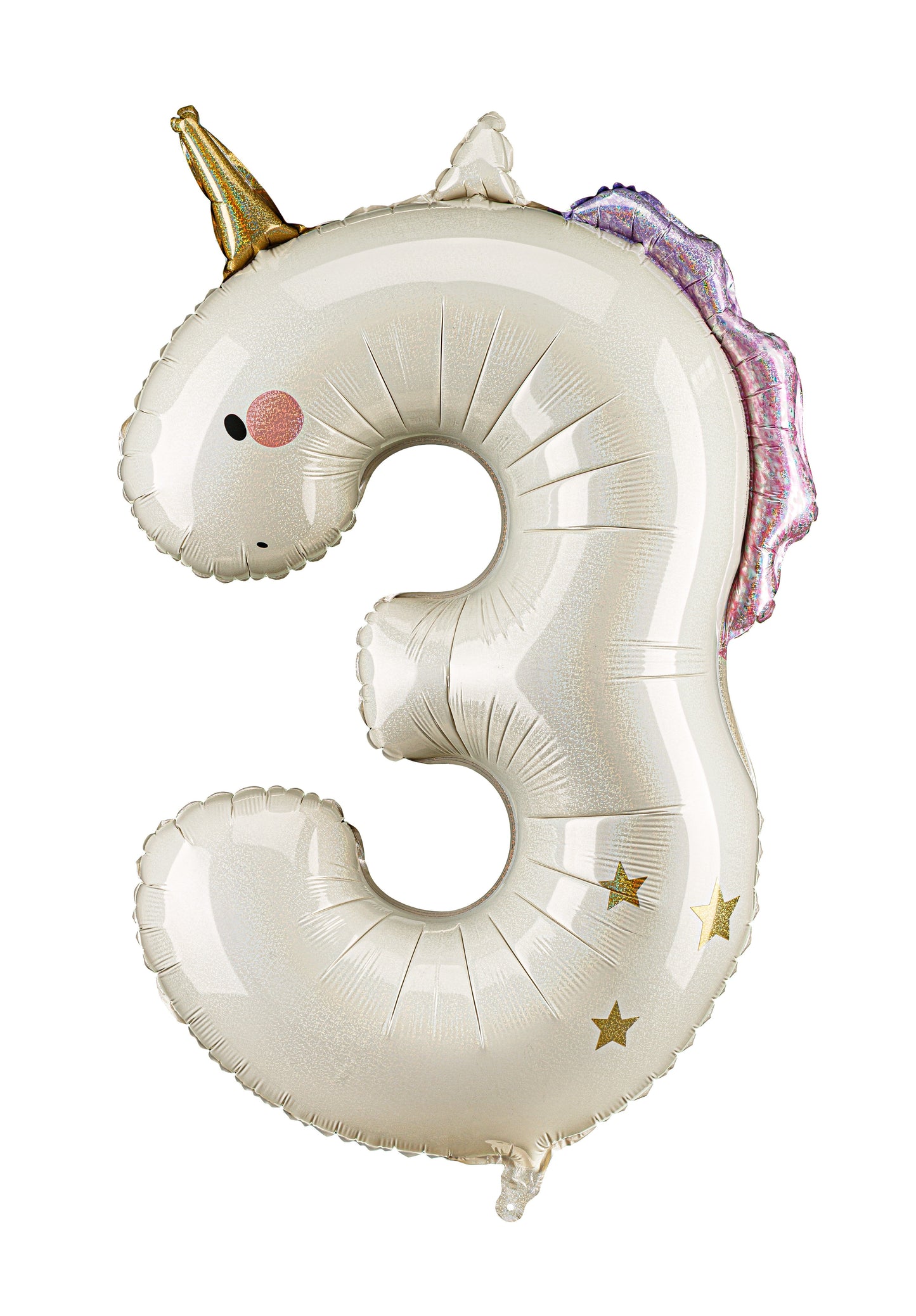 Folijski balon broj 3 Jednorog 93cm mix