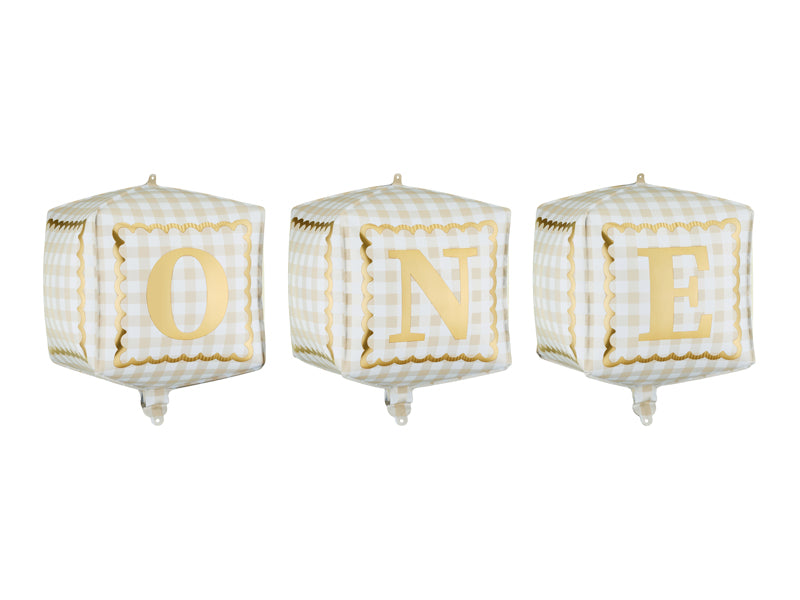 Folijski baloni kocke 'One', 34x36 cm, mix: 1 pak/3 kom