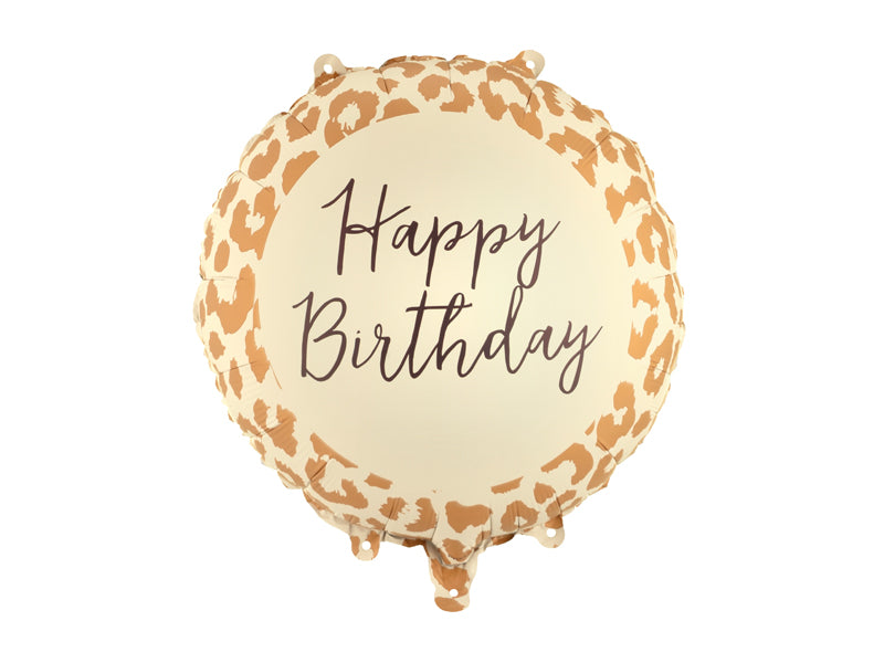 Folijski balon Happy Birthday leopard, 35x35 cm