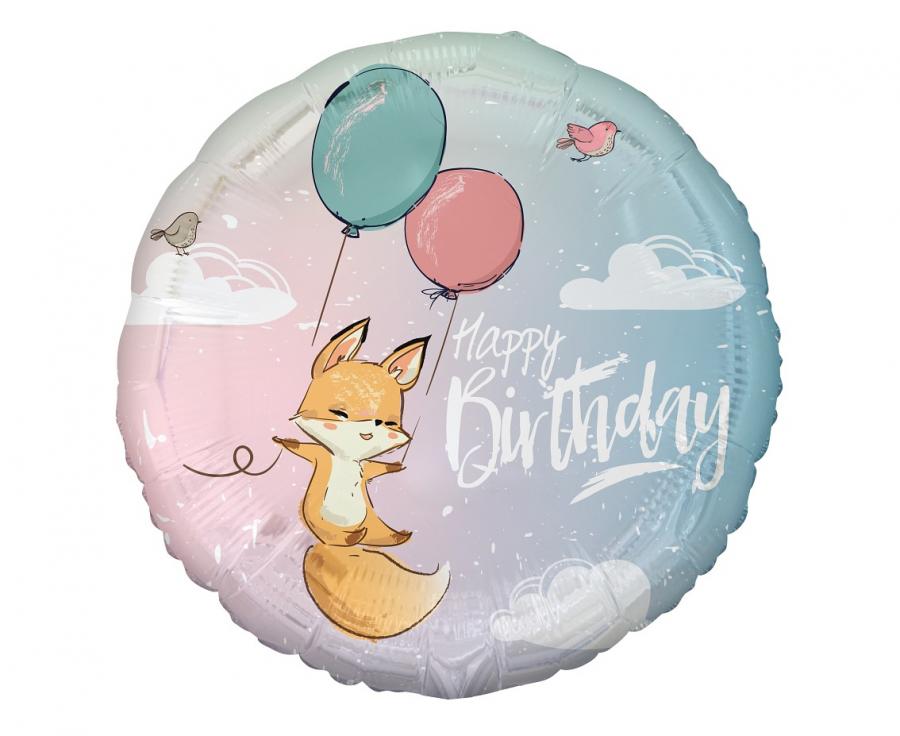 Folija balon lisica Happy Birthday 18"
