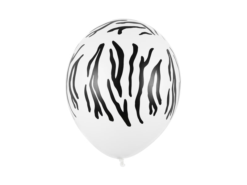 Baloni 30 cm, Zebra, pastelno bijeli (1 pak/50 kom)