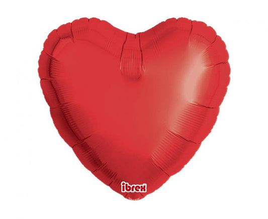 Balon Ibrex Hel, srce 18" - 46cm, Metallic Rubi Red