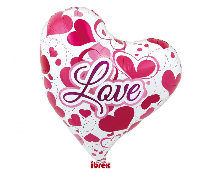 Balon Ibrex Hel, srce Sweet 14" - 36cm, Love Hearts, packed