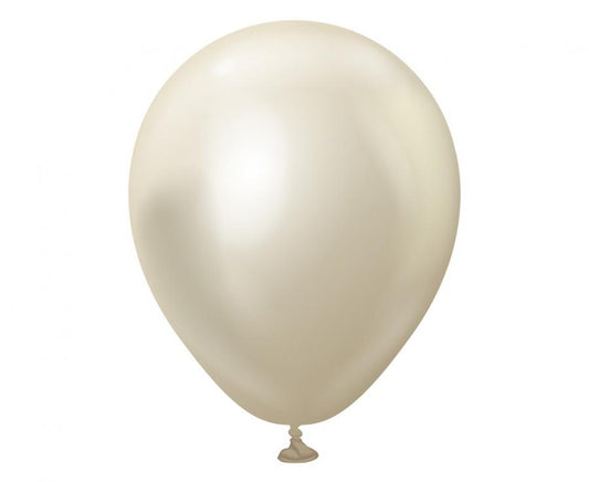 Baloni Kalisan 5"  – 13 cm, mirror white gold 100 kom/paket