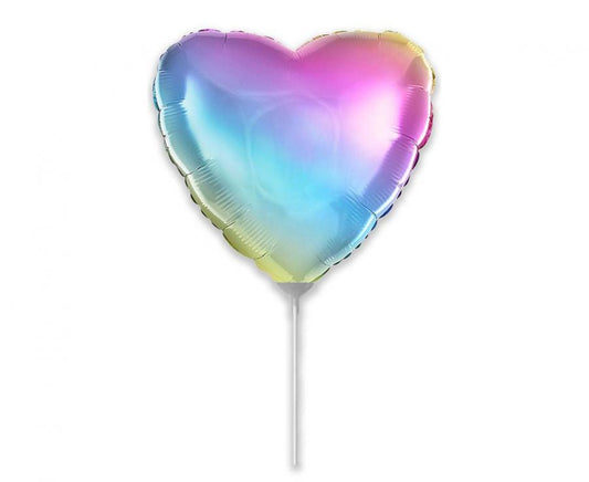 Folijski balon FX 9" – srce, pastelni gradijent, nepakiran