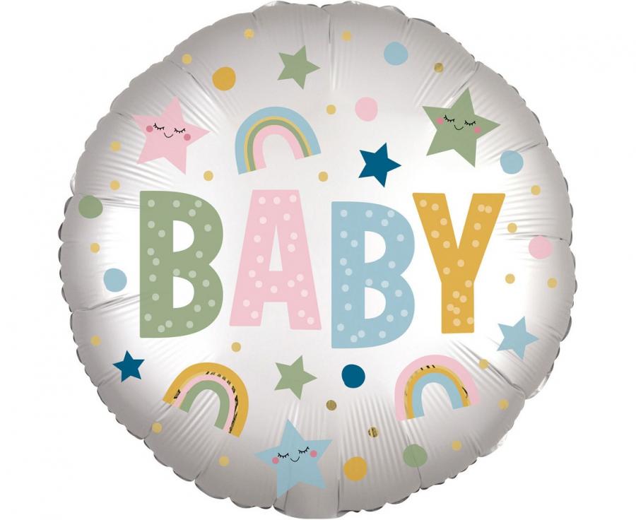 Folijski balon 18" - 46cm CIR- Natural Baby S40, zapakiran