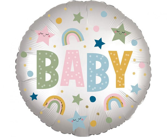 Folijski balon 18" - 46cm CIR- Natural Baby S40, zapakiran