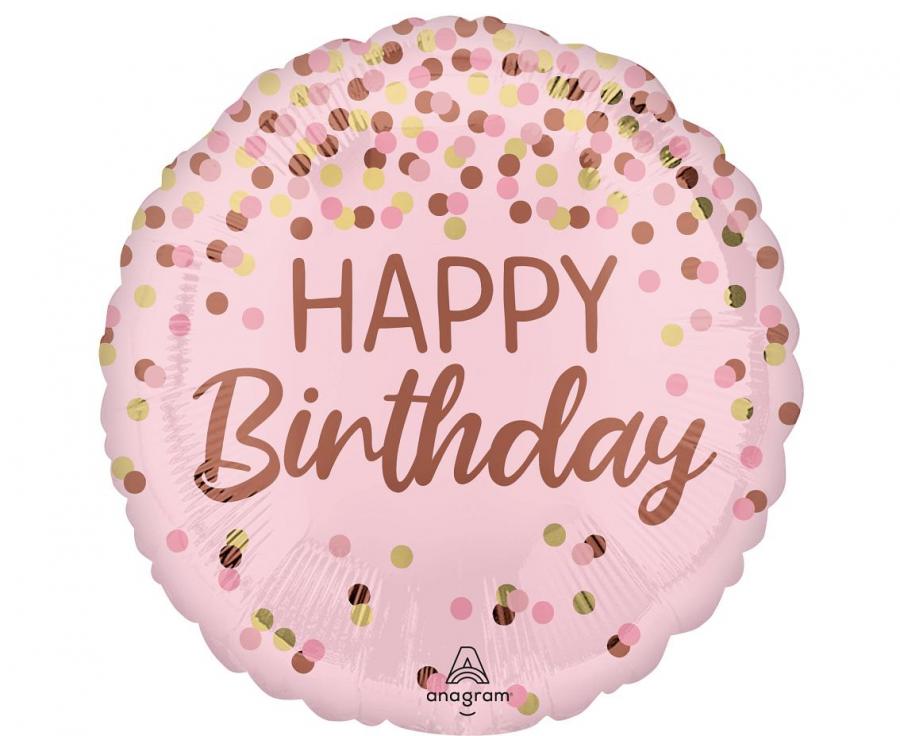 Folijski balon 18" - 46cm Pretty pink happy birthday