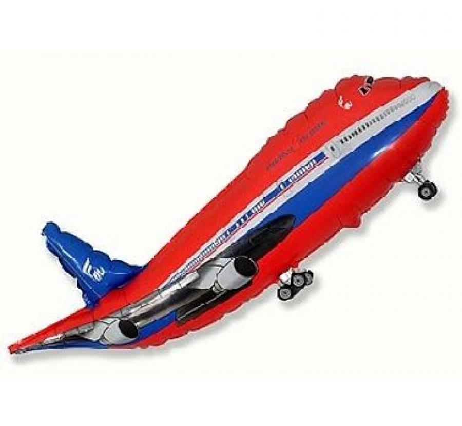 Folijski balon 14" - 36cm FX - Samolot (crveni), nepakiran