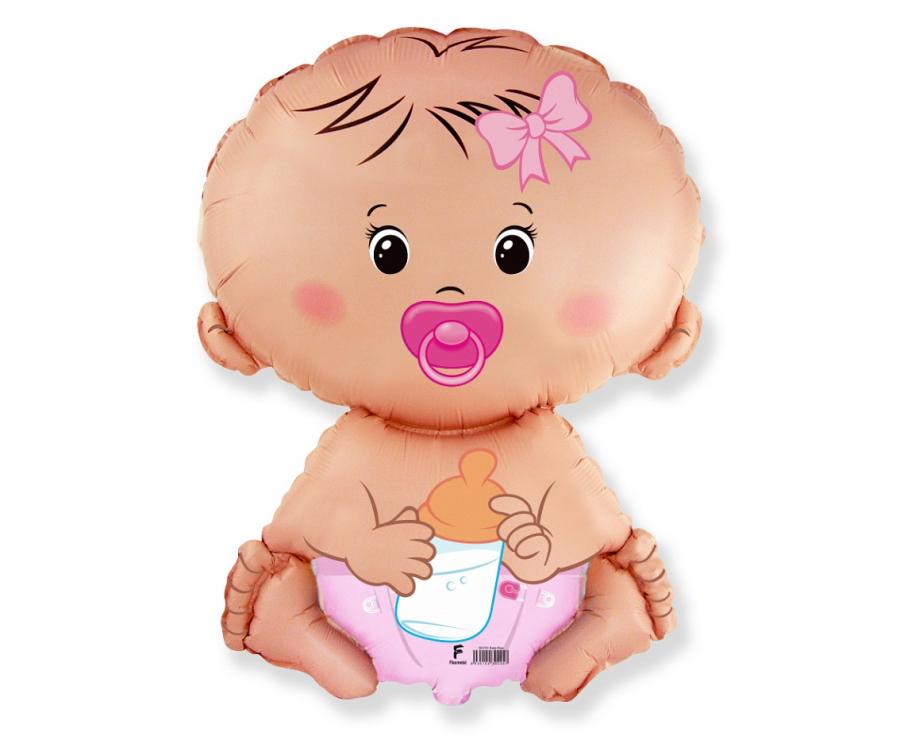 Folijski balon 14" - 36cm FX - Bobas Djevojčica, nepakiran