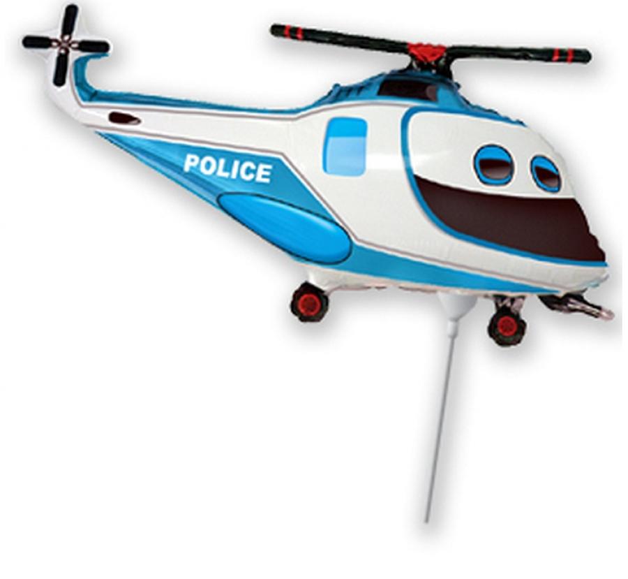 Folijski balon 14" - 36cm FX - Helikopter policija plavi, nepakiran