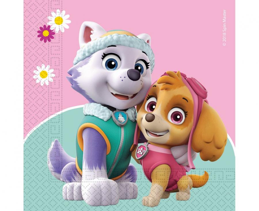 Salvete papirnate paw patrol skye and everest, 33 x 33 cm, 20 kom.