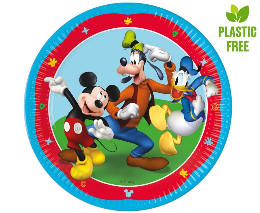 Tanjuri papirnati mickey rock the house, next generation, 23 cm, 8 kom. (plastic-free) kk
