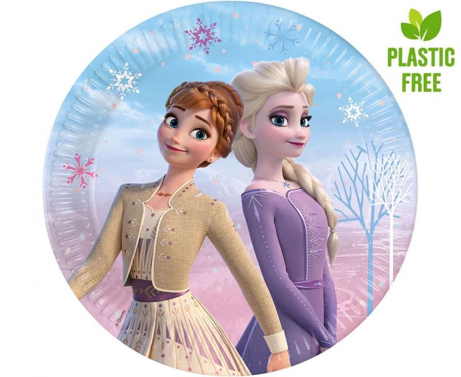Tanjuri papirnati frozen 2: wind spirit, next generation, 23cm, 8 kom. (plastic-free)