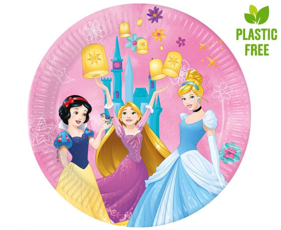 Tanjuri papirnati princess 23 cm, 8 kom. (plastic-free)