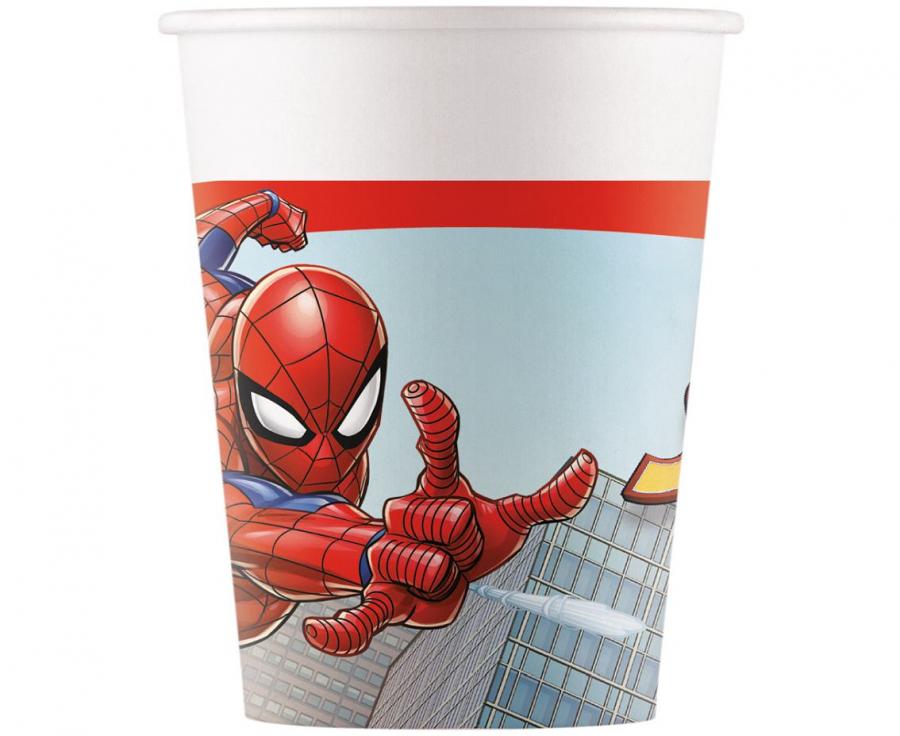 Čaše papirnate (wm) spiderman crime fighter marvel, 200ml, 8 kom. (sup label)