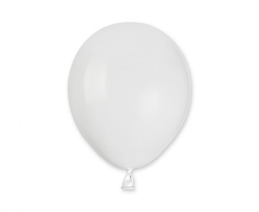 Baloni A50 pastel 5" - 13cm - bijeli 01 Gemar