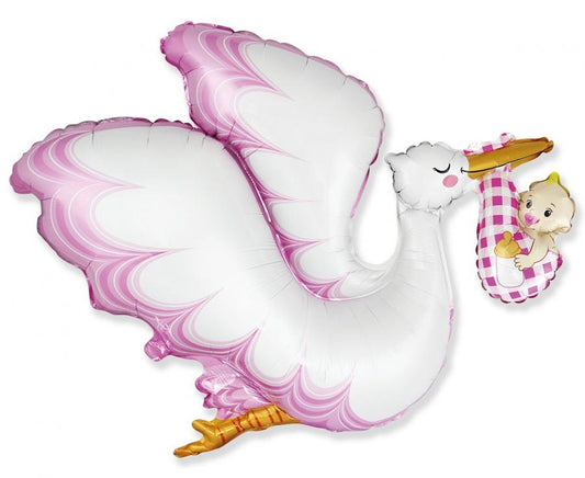 Folijski balon 24 cale FX - Bocian Baby Girl, pakiran