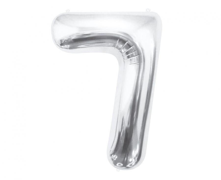 Folijski balon B&C brojka 7, srebrna, 85 cm