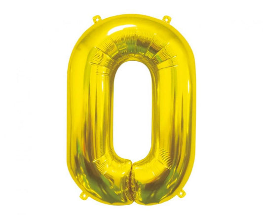 Folijski balon B&C brojka 0, zlatna, 85 cm AA
