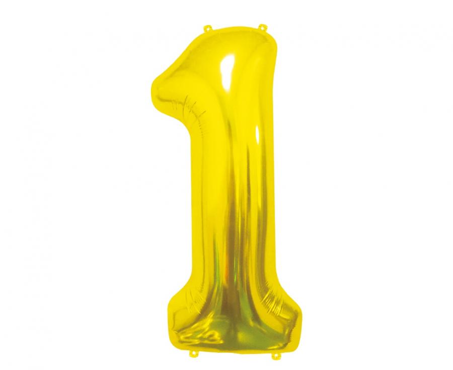 Folijski balon B&C brojka 1, zlatna, 85 cm AA