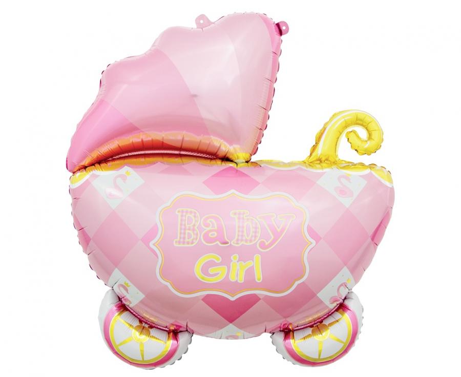 Folijski balon Vozilo, rozi, 60 cm