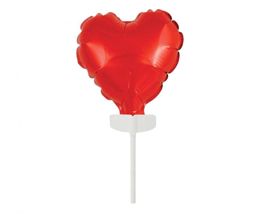 Folija balon srce na štapiću crveno