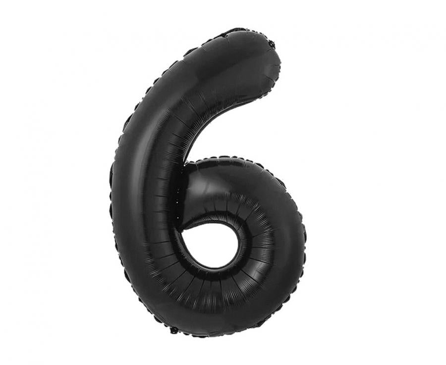 Folijski balon B&C, brojka 6, mat crna, 85 cm