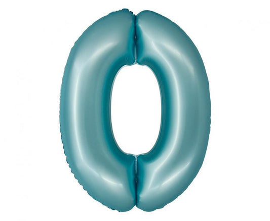 Folijski balon Smart, brojka 0, j. plava mat, 76 cm KK